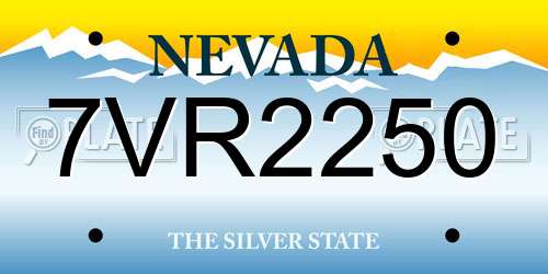 7VR2250 Nevada License Plate