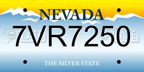 7VR7250 Nevada License Plate