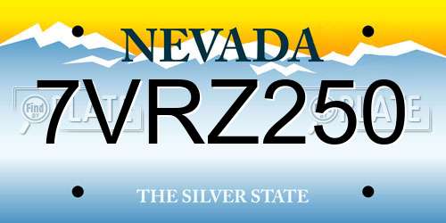 7VRZ250 Nevada License Plate