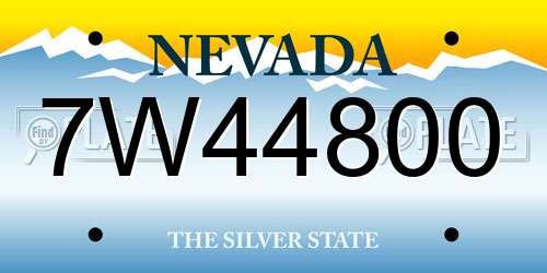 7W44800 Nevada License Plate