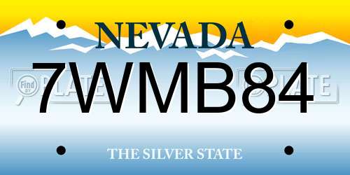 7WMB84 Nevada License Plate