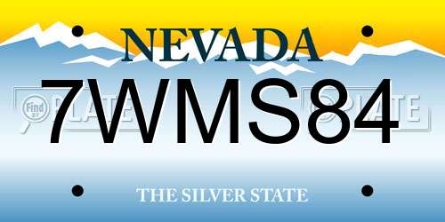 7WMS84 Nevada License Plate