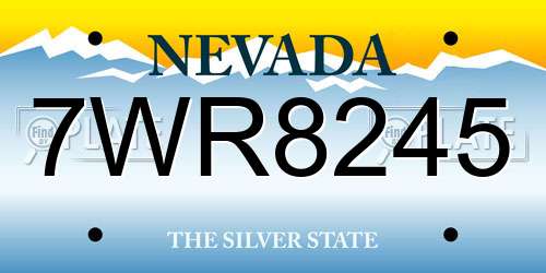 7WR8245 Nevada License Plate