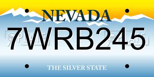 7WRB245 Nevada License Plate