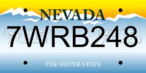 7WRB248 Nevada License Plate