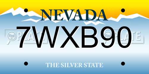 7WXB90 Nevada License Plate