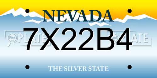 7X22B4 Nevada License Plate