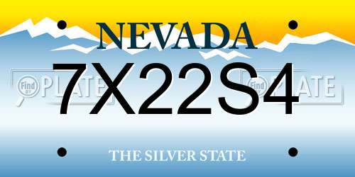7X22S4 Nevada License Plate