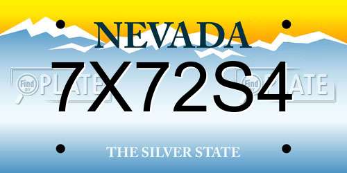 7X72S4 Nevada License Plate