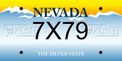 7X79 Nevada License Plate
