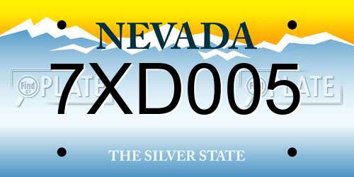 7XD005 Nevada License Plate