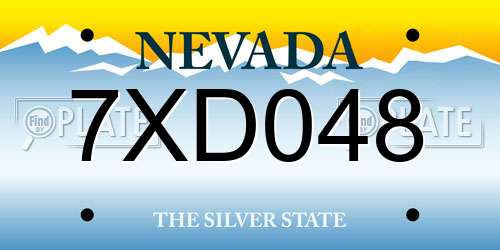 7XD048 Nevada License Plate