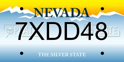 7XDD48 Nevada License Plate