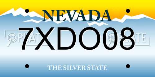 7XDO08 Nevada License Plate