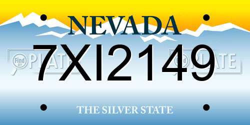 7XI2149 Nevada License Plate