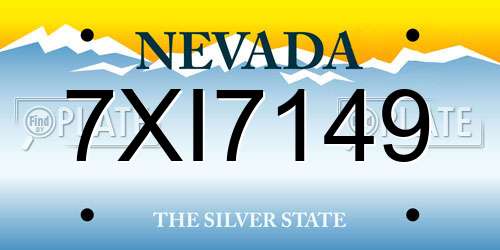 7XI7149 Nevada License Plate