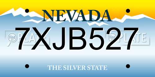 7XJB527 Nevada License Plate