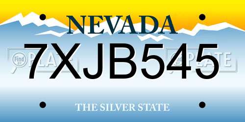 7XJB545 Nevada License Plate