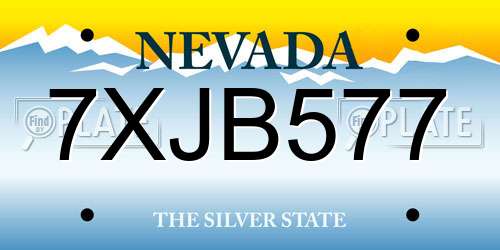 7XJB577 Nevada License Plate