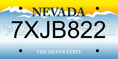 7XJB822 Nevada License Plate