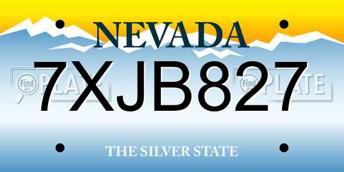 7XJB827 Nevada License Plate