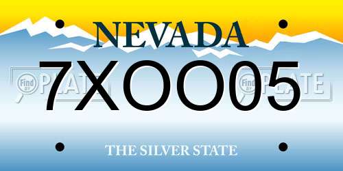 7XOO05 Nevada License Plate