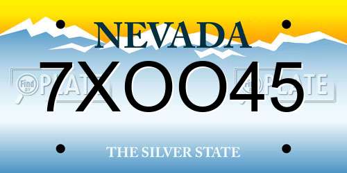 7XOO45 Nevada License Plate