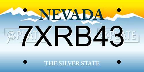 7XRB43 Nevada License Plate