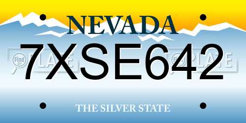 7XSE642 Nevada License Plate