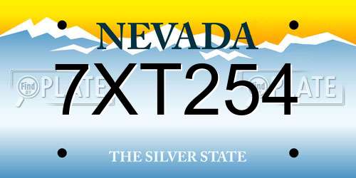 7XT254 Nevada License Plate