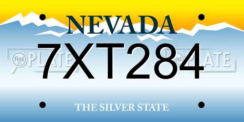 7XT284 Nevada License Plate