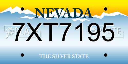 7XT7195 Nevada License Plate