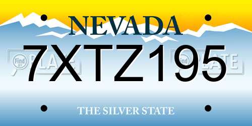 7XTZ195 Nevada License Plate