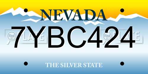 7YBC424 Nevada License Plate