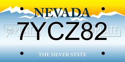 7YCZ82 Nevada License Plate
