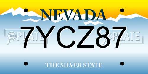 7YCZ87 Nevada License Plate