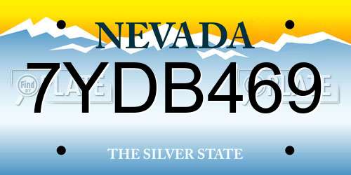 7YDB469 Nevada License Plate