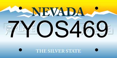 7YOS469 Nevada License Plate