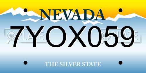 7YOX059 Nevada License Plate
