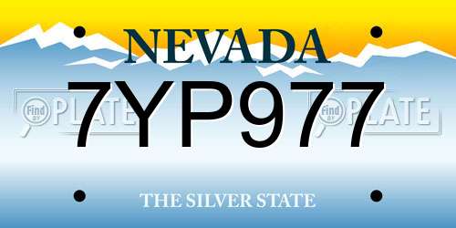 7YP977 Nevada License Plate