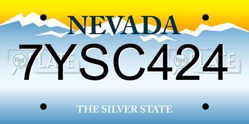 7YSC424 Nevada License Plate