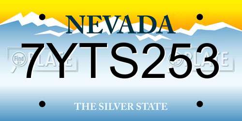 7YTS253 Nevada License Plate