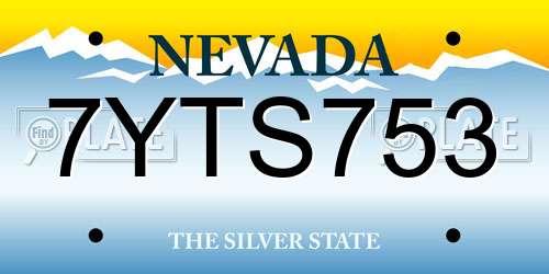 7YTS753 Nevada License Plate