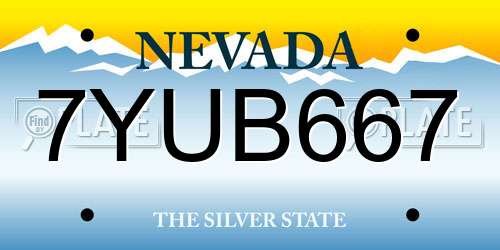7YUB667 Nevada License Plate