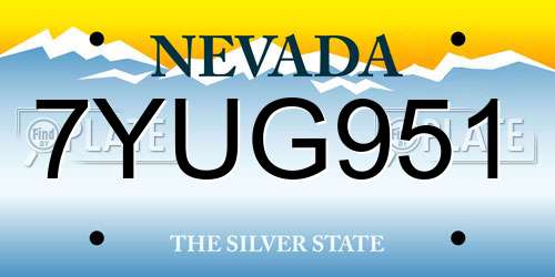 7YUG951 Nevada License Plate