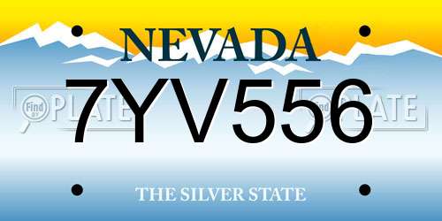 7YV556 Nevada License Plate