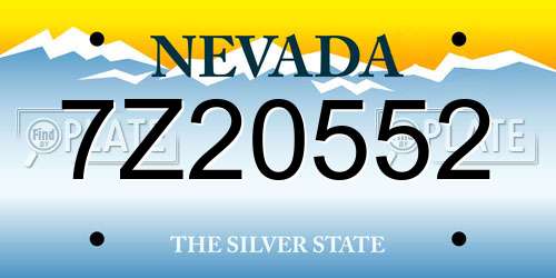 7Z20552 Nevada License Plate