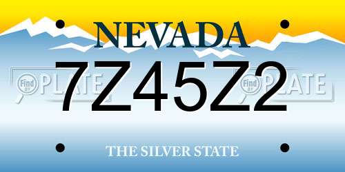 7Z45Z2 Nevada License Plate