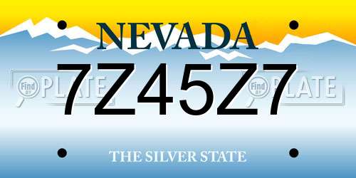 7Z45Z7 Nevada License Plate