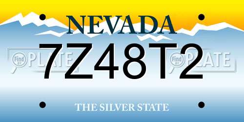 7Z48T2 Nevada License Plate